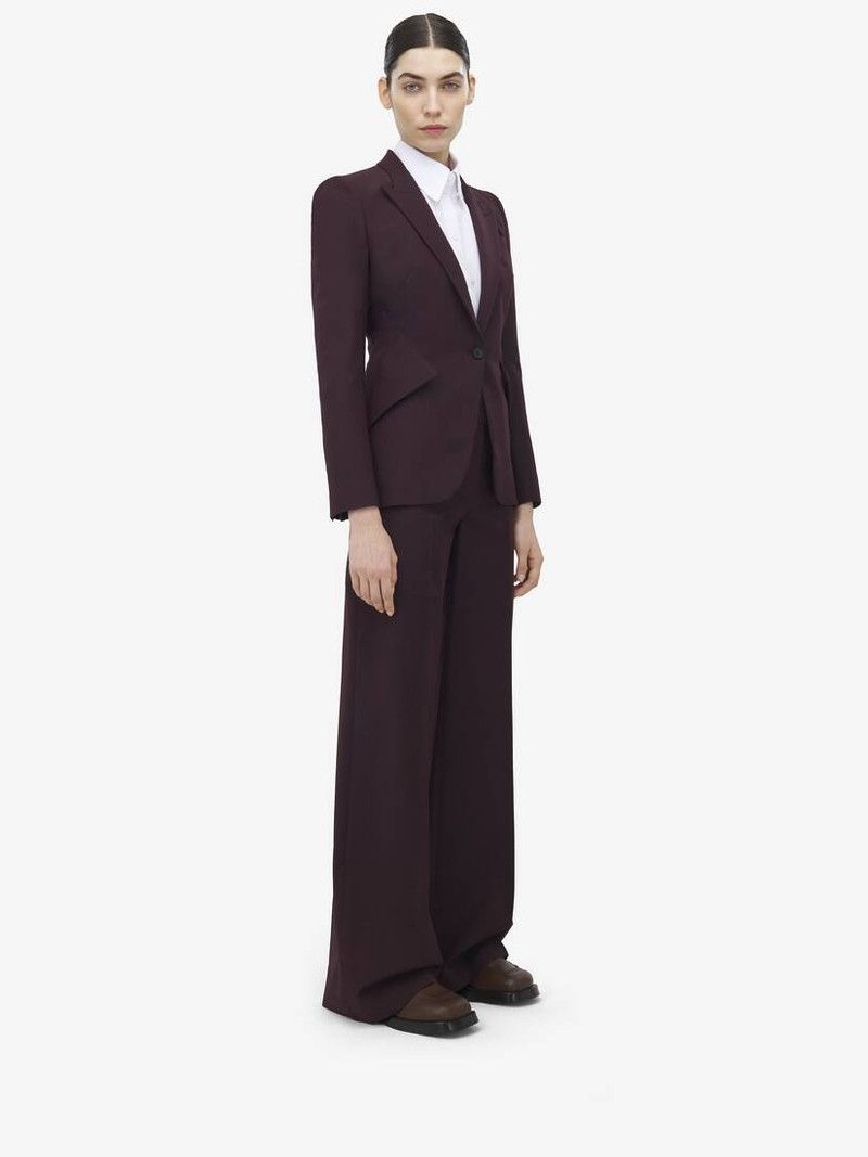 Alexander McQueen o1srvl11e0226 Single-Breasted Jacket In Burgundy Size XL / US 12-14 / IT 48-50 - 5 Thumbnail