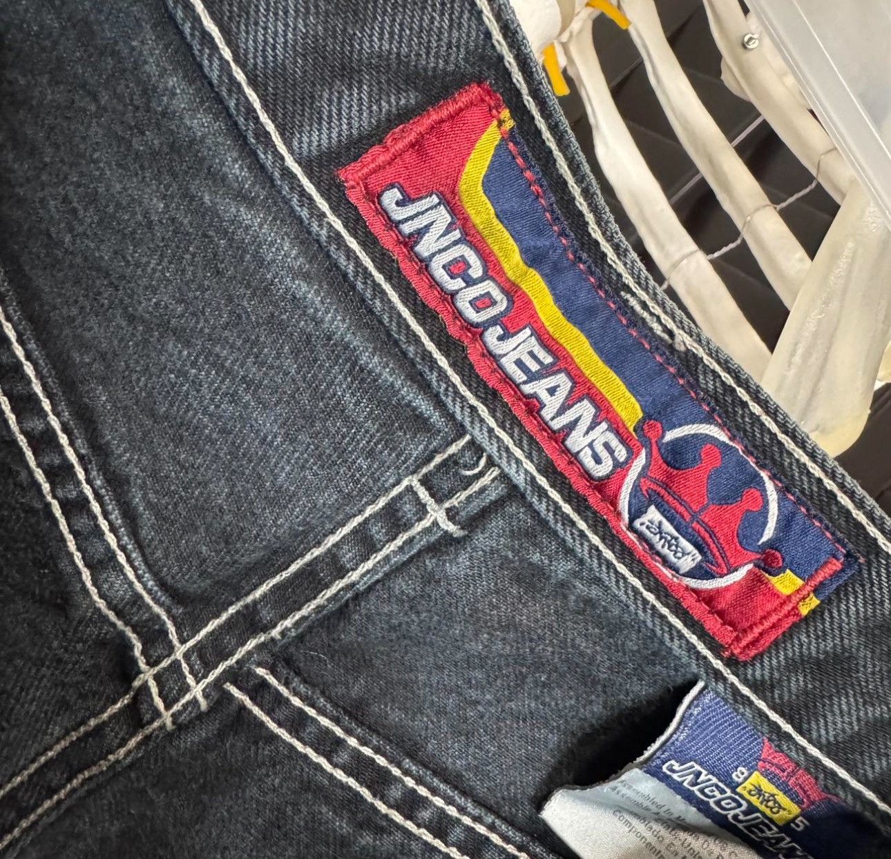 JNCO Vintage JNCO faded Jeans Tribals Red youth Black Denim Size 40" / US 18 - 6 Thumbnail