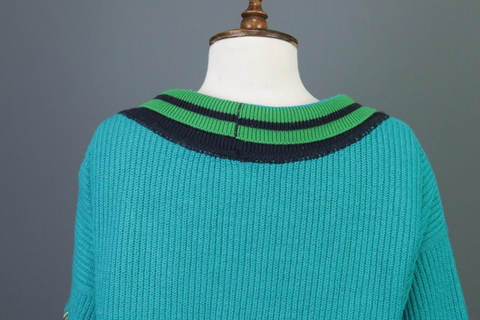 Christian Dior Monsieur Mondi Blue Colege Vintage Wool Knit 3 Sweater Size 38 / M Size M / US 6-8 / IT 42-44 - 10 Thumbnail