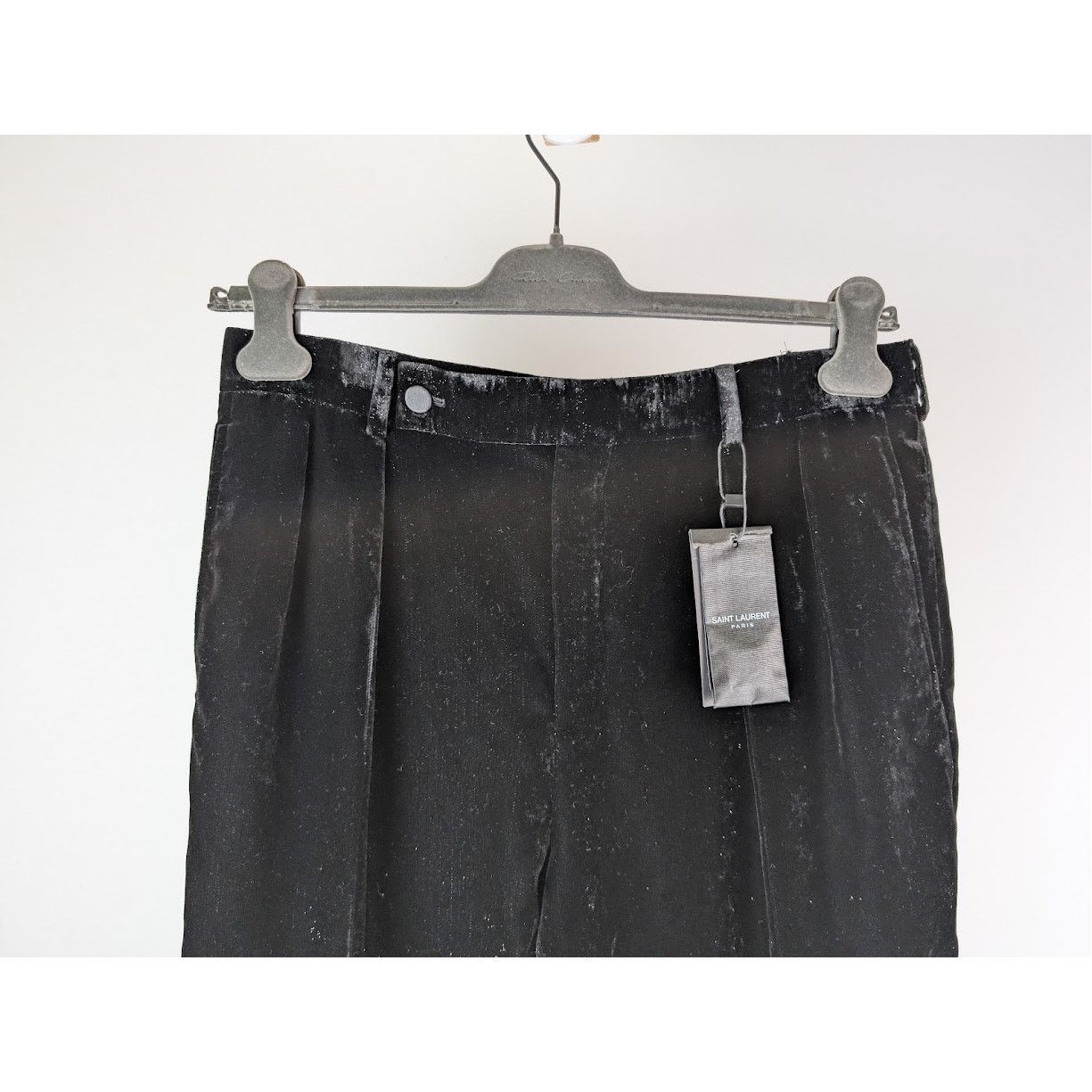 Saint Laurent Paris o1rshd1 Shimmering Velvet Pants in Black Size US 32 / EU 48 - 2 Thumbnail