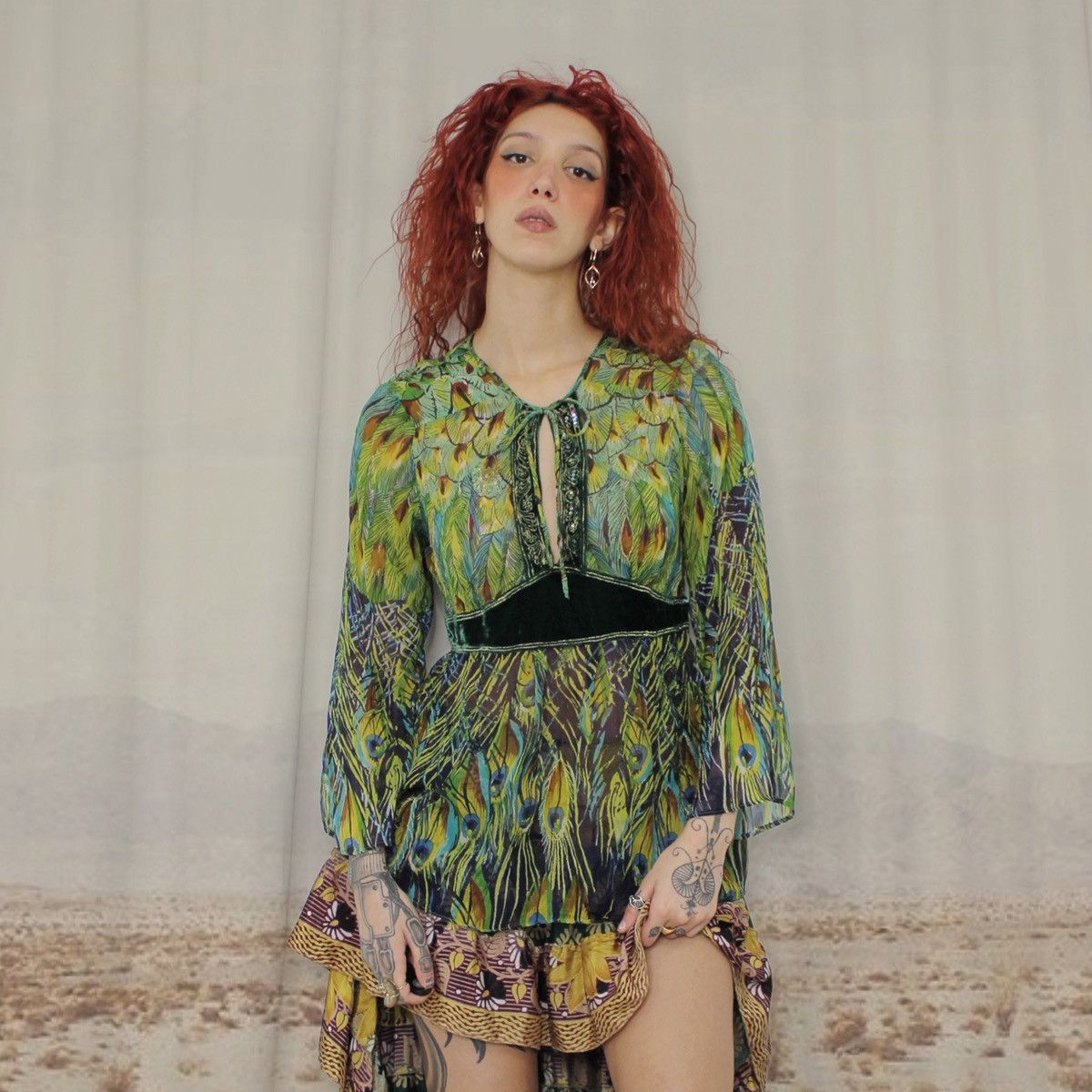 Other 🦚PEACOCK BLOUSE🦚 Size L / US 10 / IT 46 - 1 Thumbnail