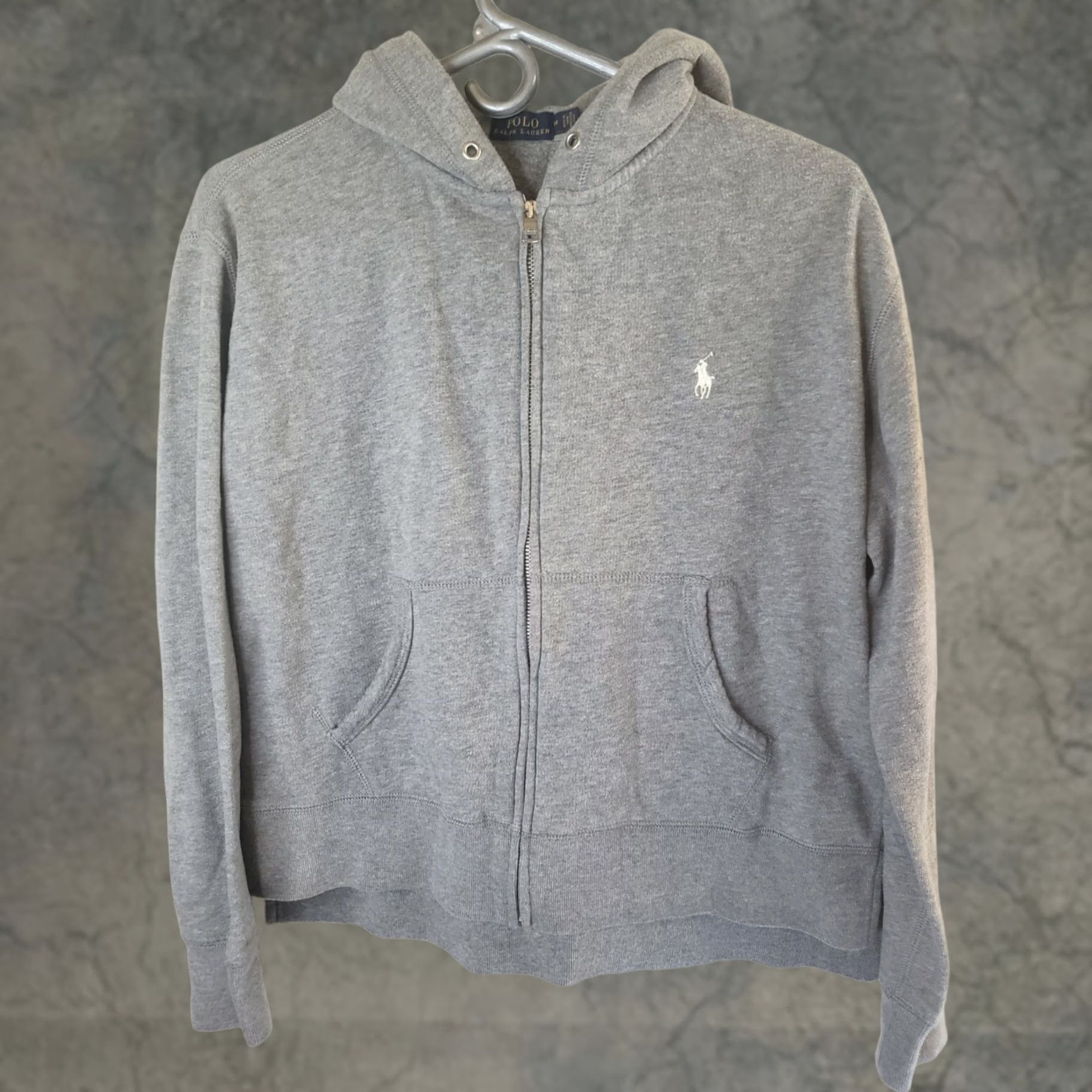 Polo Ralph Lauren Polo Ralph Lauren Hoodie Women's M Grey Jersey Zip Up Pockets Loose Fit Full Zip No Drawstring Size M / US 6-8 / IT 42-44 - 1 Thumbnail