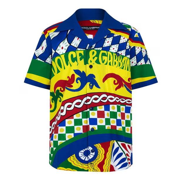 image of Dolce Gabbana O1G2R1Mq0324 Short Sleeve Shirts In Multicolor, Men's (Size XL)
