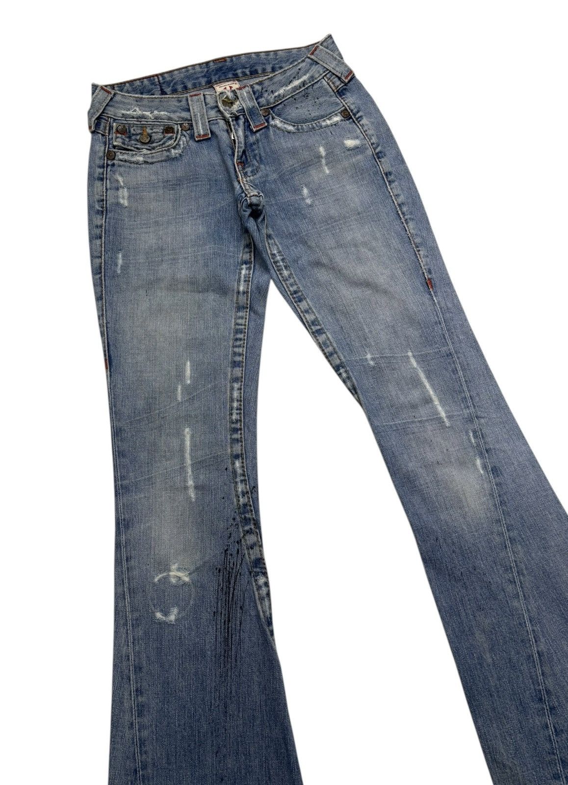 Hysteric Glamour × True Religion True Religion Joey Bootcut Flare Distressed Denim Jeans Size 27" / US 4 / IT 40 - 2 Thumbnail