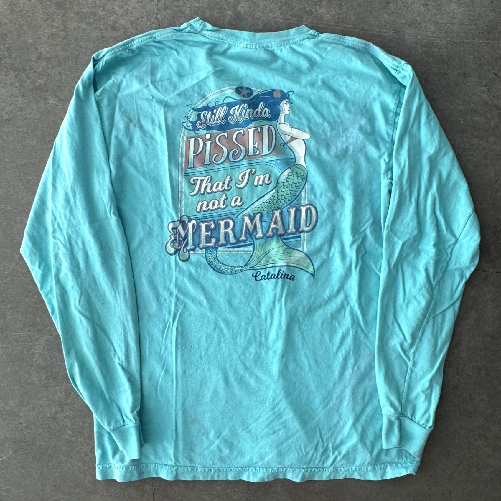 Vintage VINTAGE Still Pissed I'm Not A Mermaid Longsleeve Graphic Surf Tee M Mens Black Y2K Size US M / EU 48-50 / 2 - 2 Thumbnail