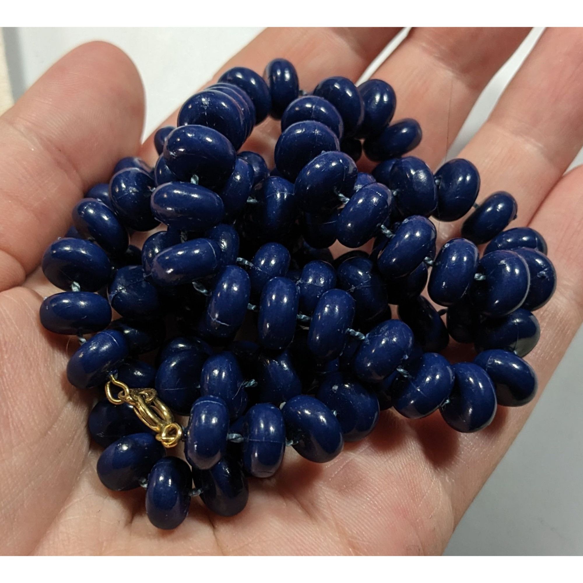 Other Retro Casual Navy Blue Beaded Lightweight Necklace Size ONE SIZE - 3 Thumbnail
