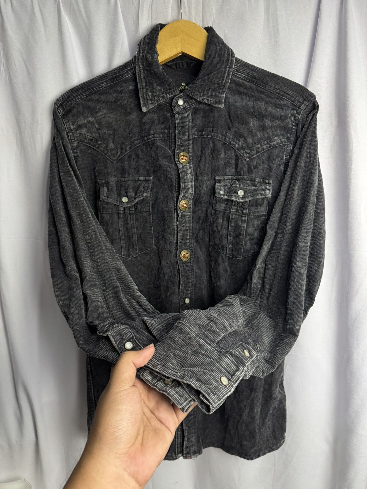Tornado Mart Semanticdesign Corduroy Long Shirt Black Faded Size US M / EU 48-50 / 2 - 3 Thumbnail