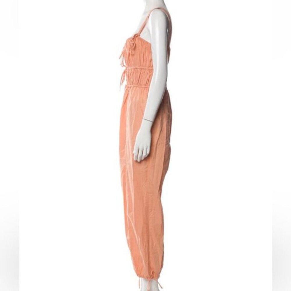 Designer Ulla Johnson Orange Cotton Tatum Drawstring Jumpsuit Size 28" / US 6 / IT 42 - 6 Thumbnail