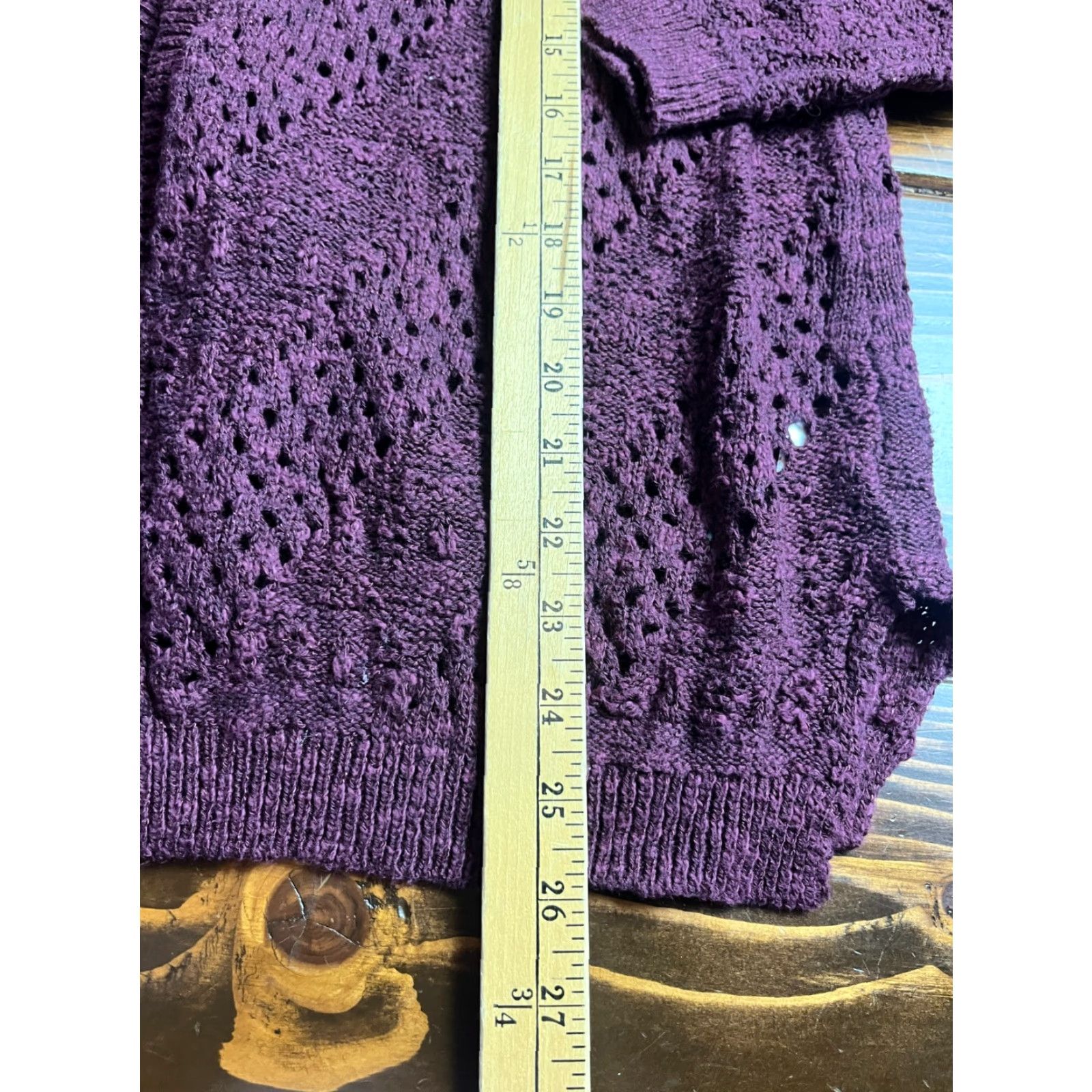 Vintage Maurices Sweater Women's Large Burgundy Cardigan Pullover Size L / US 10 / IT 46 - 6 Thumbnail