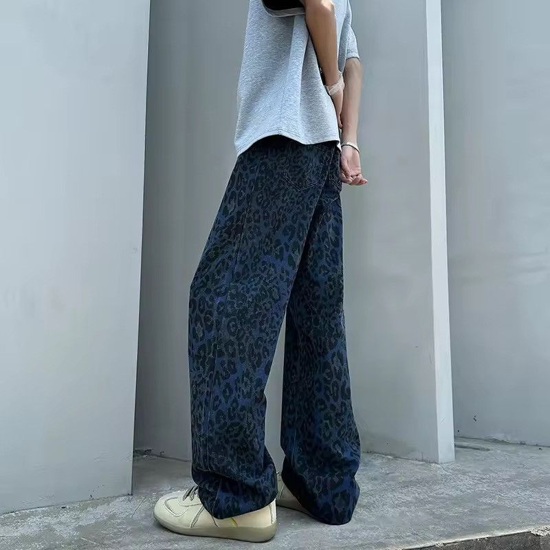 Other iDark Blue Leopard Print Denim Jeans Y2K Skater Size US 30 / EU 46 - 9 Thumbnail