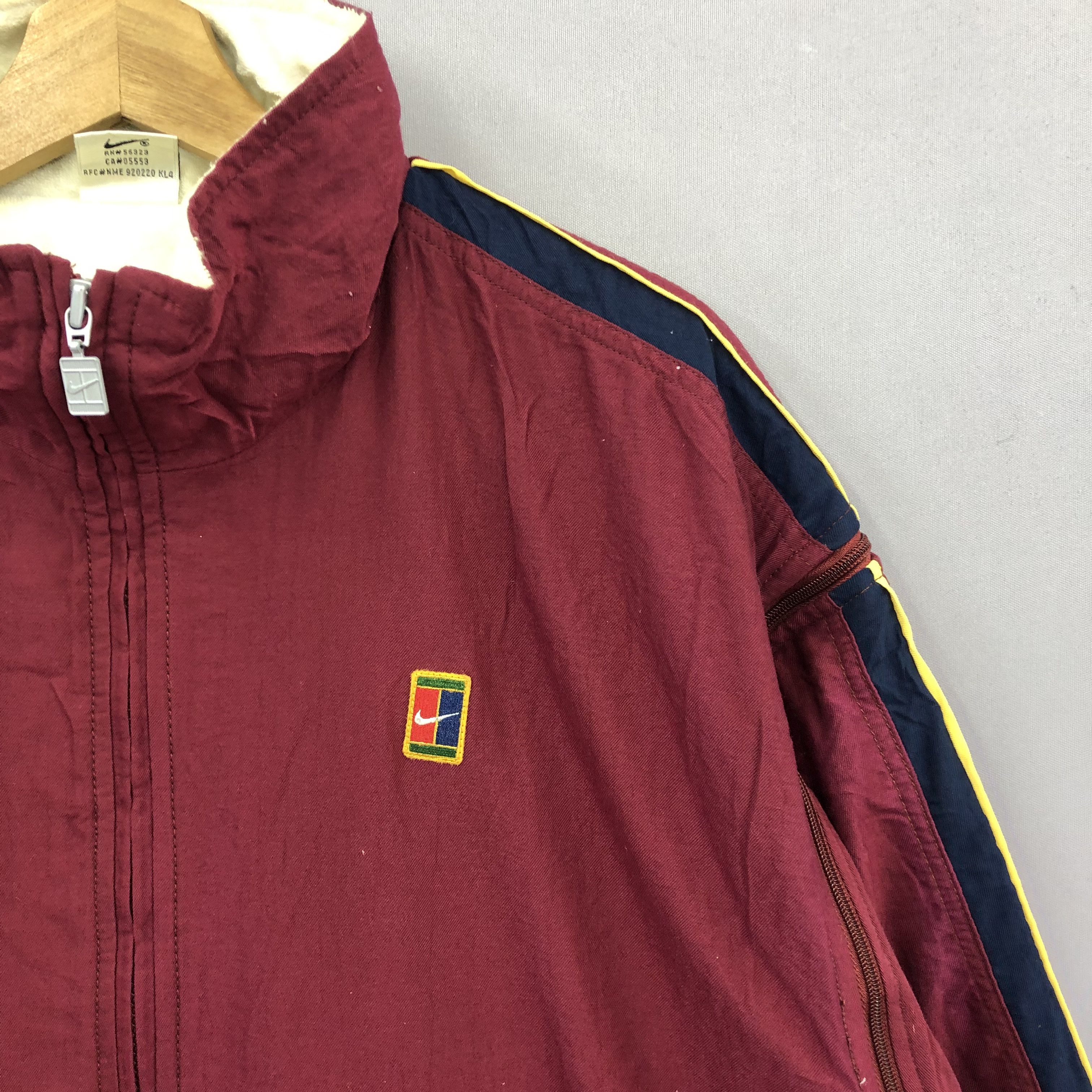 Nike × Vintage Vintage Nike Courts Windbreaker Nike Swoosh Zipper Jackets Size US XL / EU 56 / 4 - 5 Thumbnail