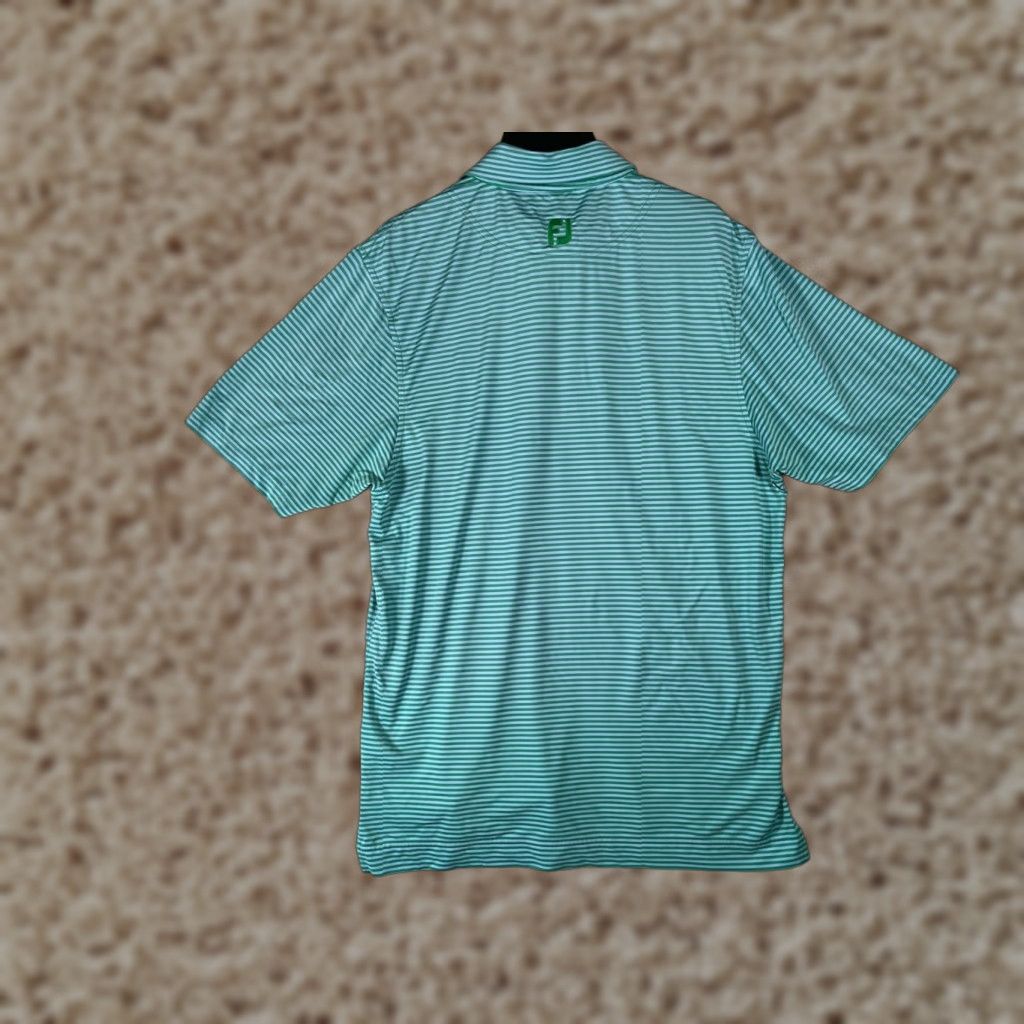 Footjoy FootJoy Polo Shirt Men M Green Striped Lightweight Golf Polo Shirt - FootJoy Men’s Polo Regular M Green Size US M / EU 48-50 / 2 - 1 Thumbnail