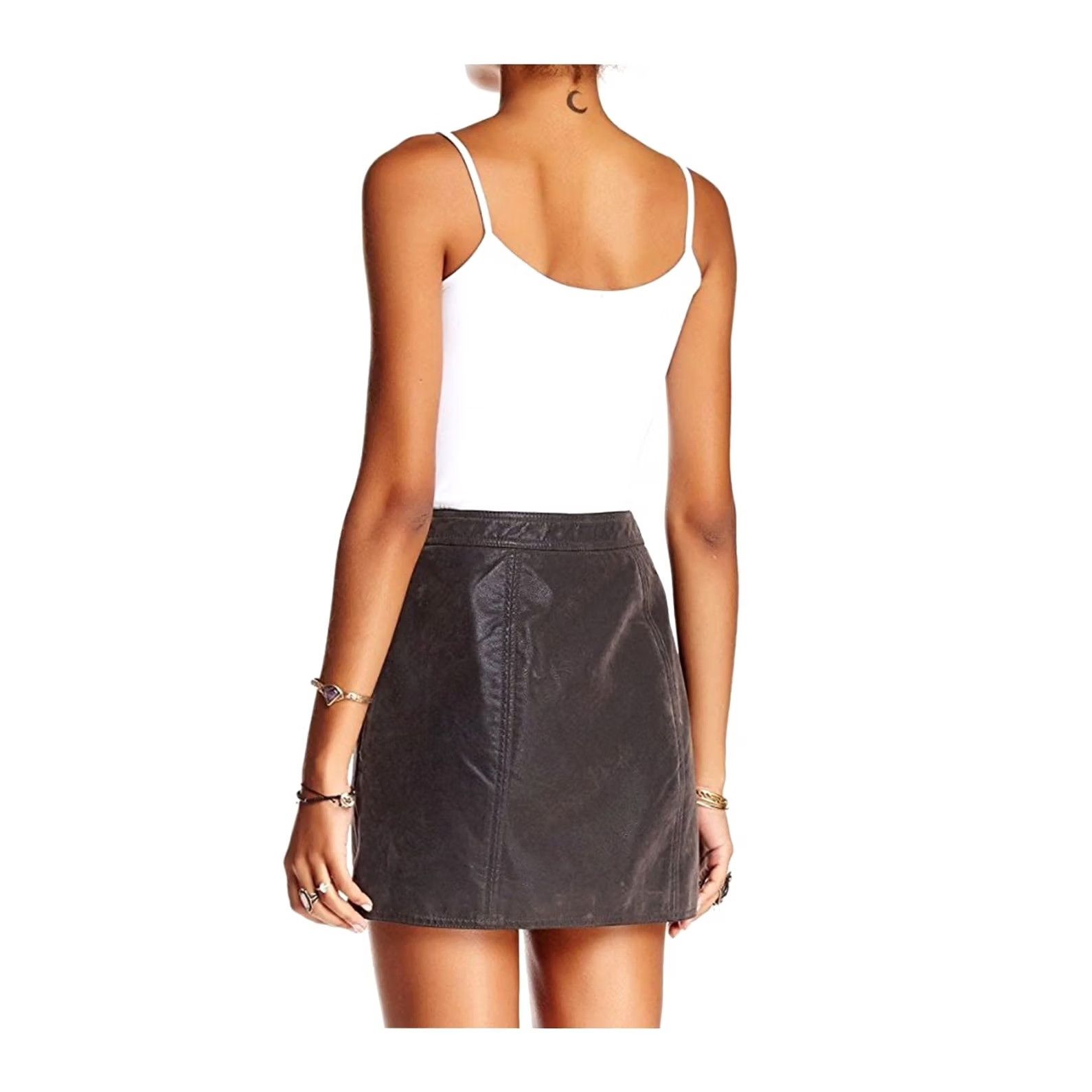 Free People Free People Mini Skirt Faux Leather Get Into The Groove Gray Women’s 0 XS? Size 25" / US 0 / IT 36 - 5 Thumbnail