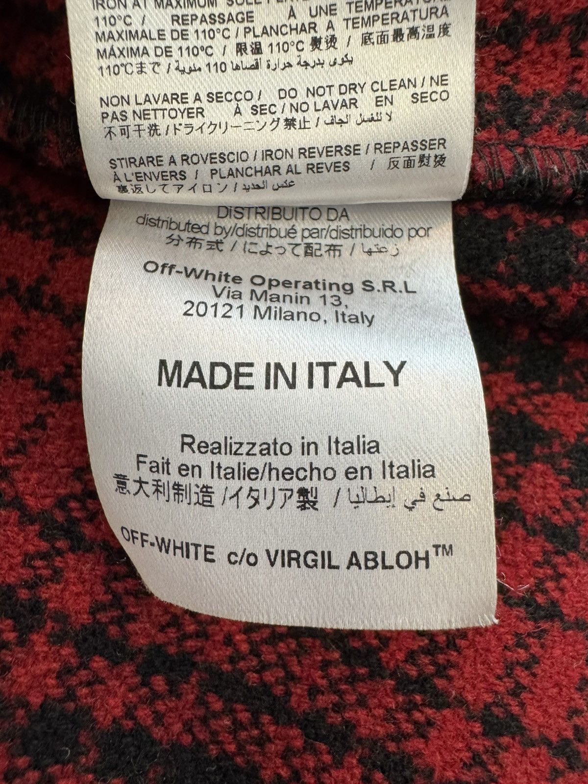 Off-White Off-White Red Tartan Flannel Size US L / EU 52-54 / 3 - 8 Thumbnail