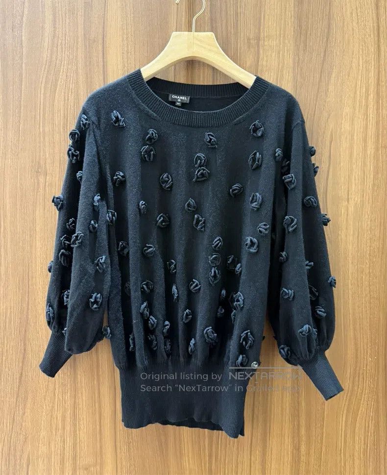 Chanel Camelia knitted woollen sweater