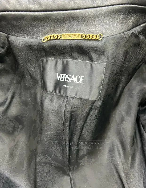 Versace Versace Black Leather Medusa Collar Women's Jacket . Size S / US 4 / IT 40 - 6 Thumbnail