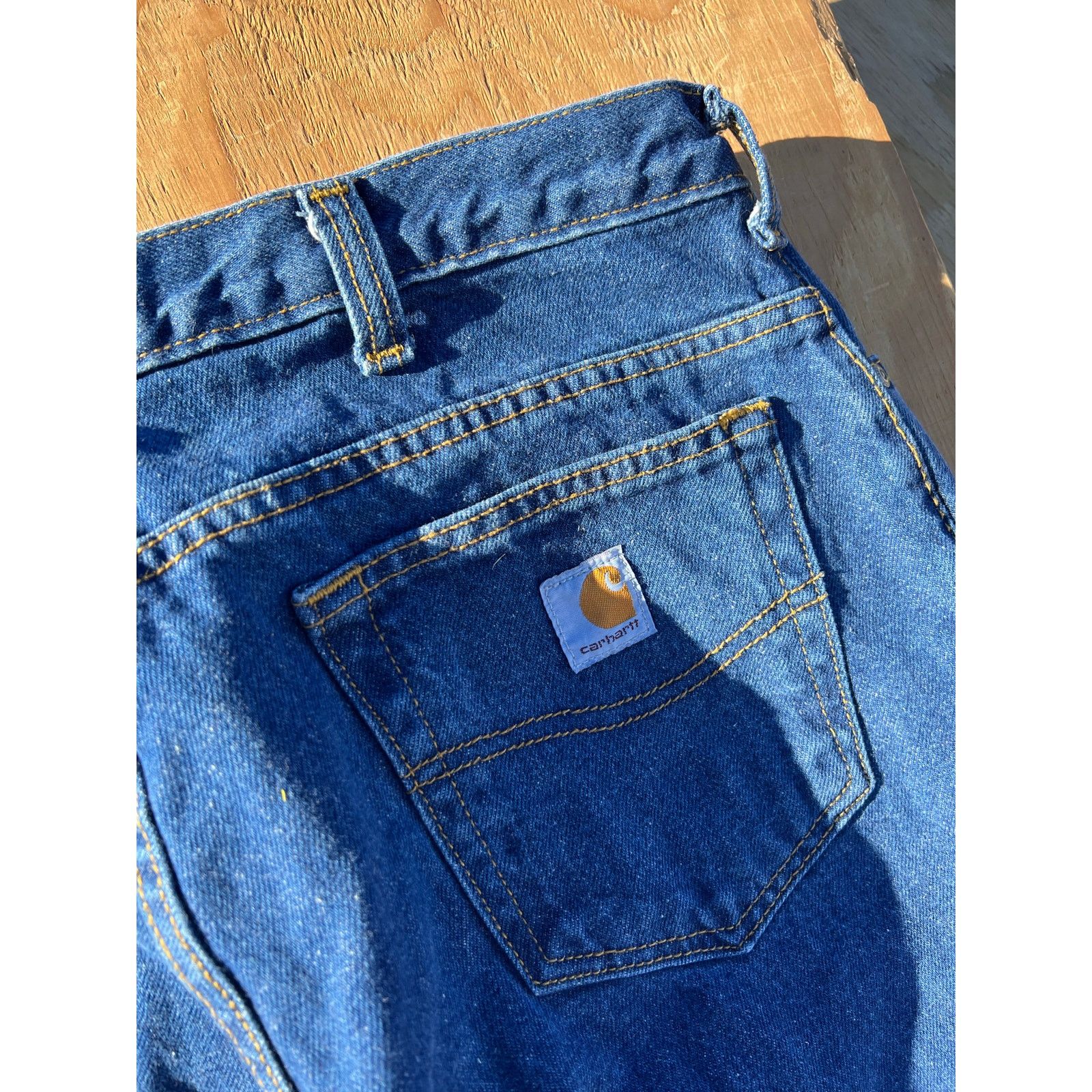 Carhartt Carhartt Mens Blue Denim Relaxed Fit Pants Jeans 36x32 Size US 36 / EU 52 - 5 Thumbnail