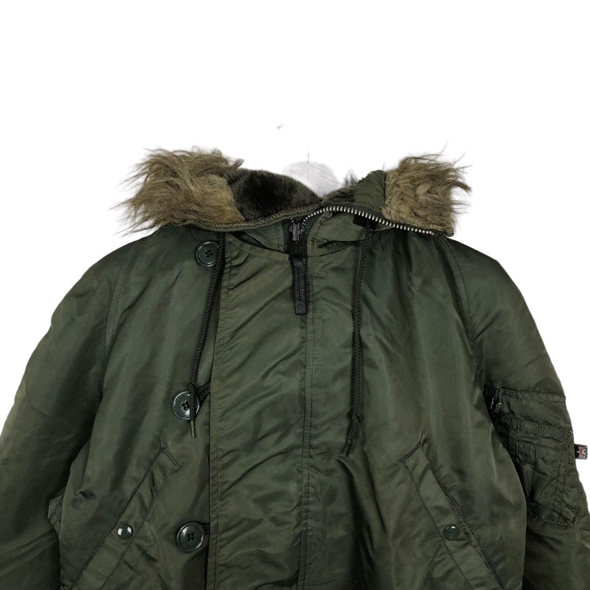 VINTAGE PARKA JACKET MINK FUR HOODIE ALPHA INDUSTRIES USA