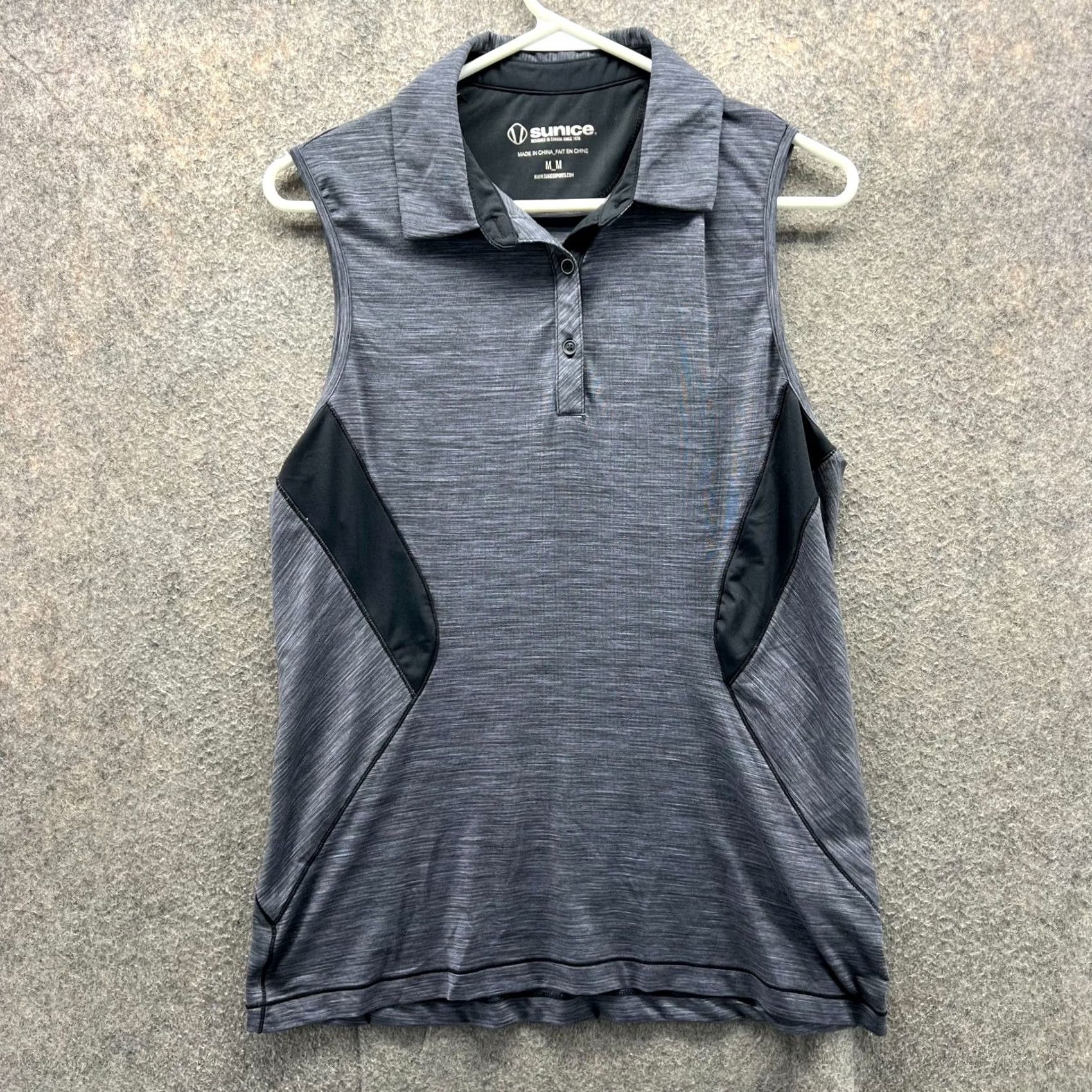 Vintage Sunice Polo Shirt Womens Medium Gray Sleeveless Stretch Activewear Tank Shirt Size M / US 6-8 / IT 42-44 - 2 Thumbnail