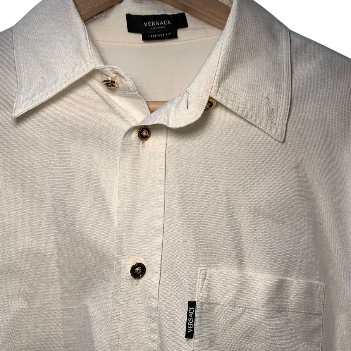 Versace Versace Buttondown Medusa Head Buttons White 39 Size US XXS / EU 40 - 4 Thumbnail