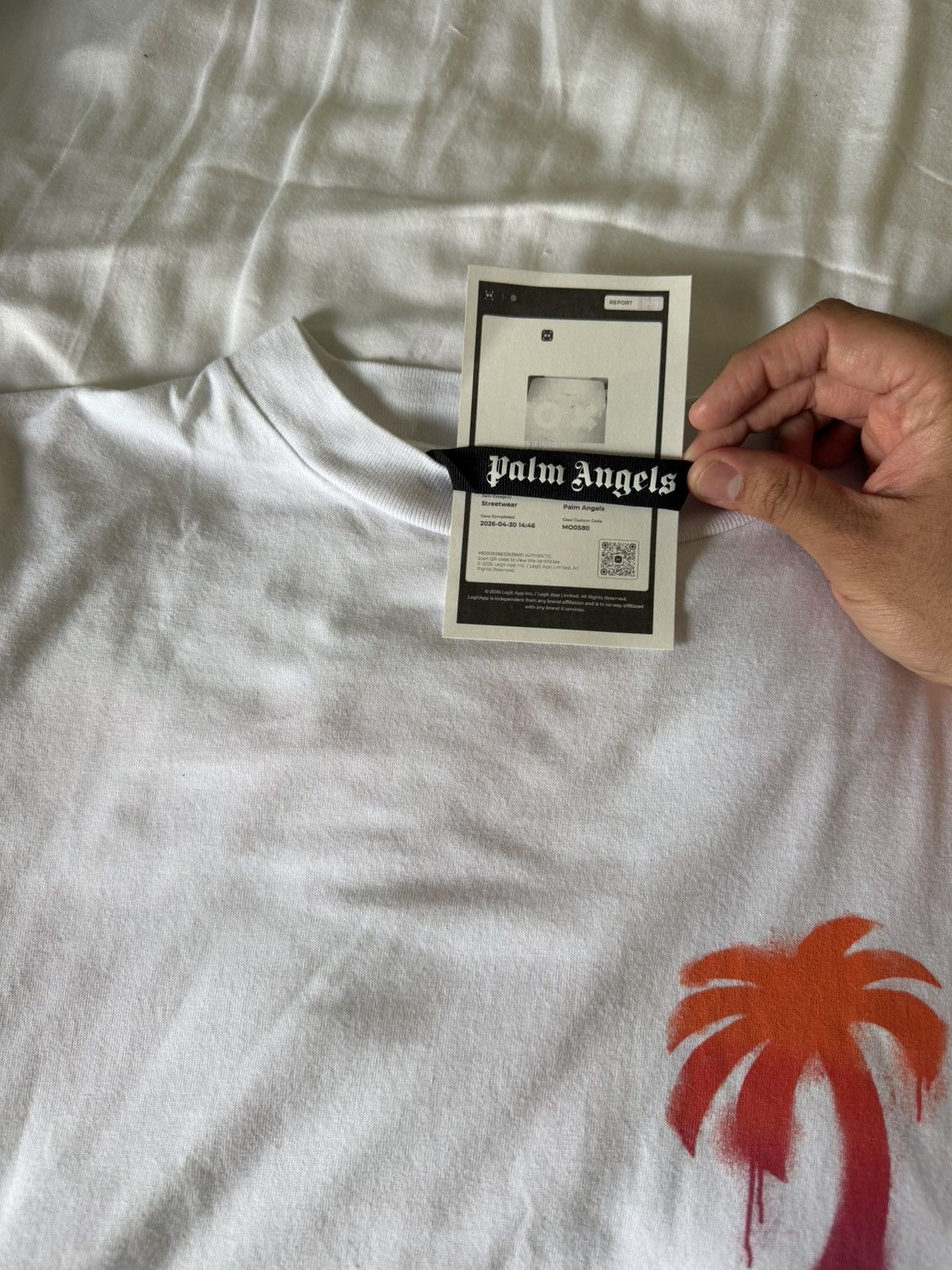 Palm Angels Palm Angels White Red Spray Logo Tee Size US M / EU 48-50 / 2 - 4 Thumbnail