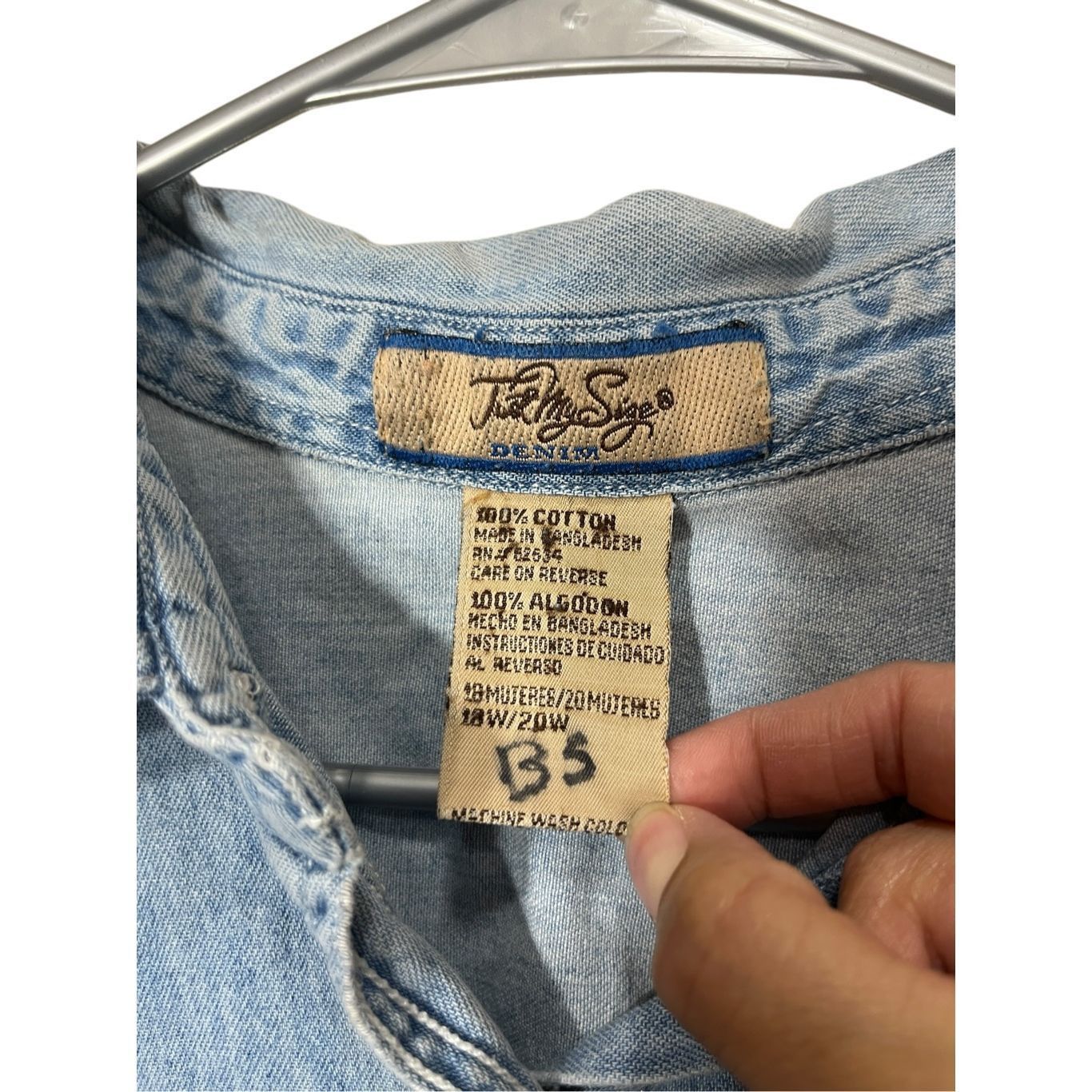 Other Vintage Just My Size Denim Embroidered Bears Button Down Top Size XXL / US 16-18 / IT 52-54 - 5 Thumbnail