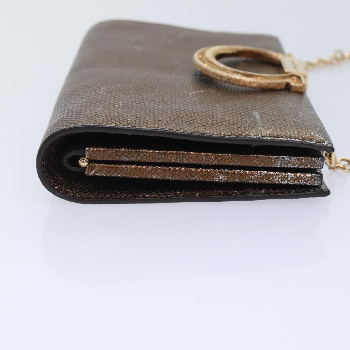 Salvatore Ferragamo Salvatore Ferragamo Gancini Chain Shoulder Bag Leather Brown Size ONE SIZE - 4 Thumbnail