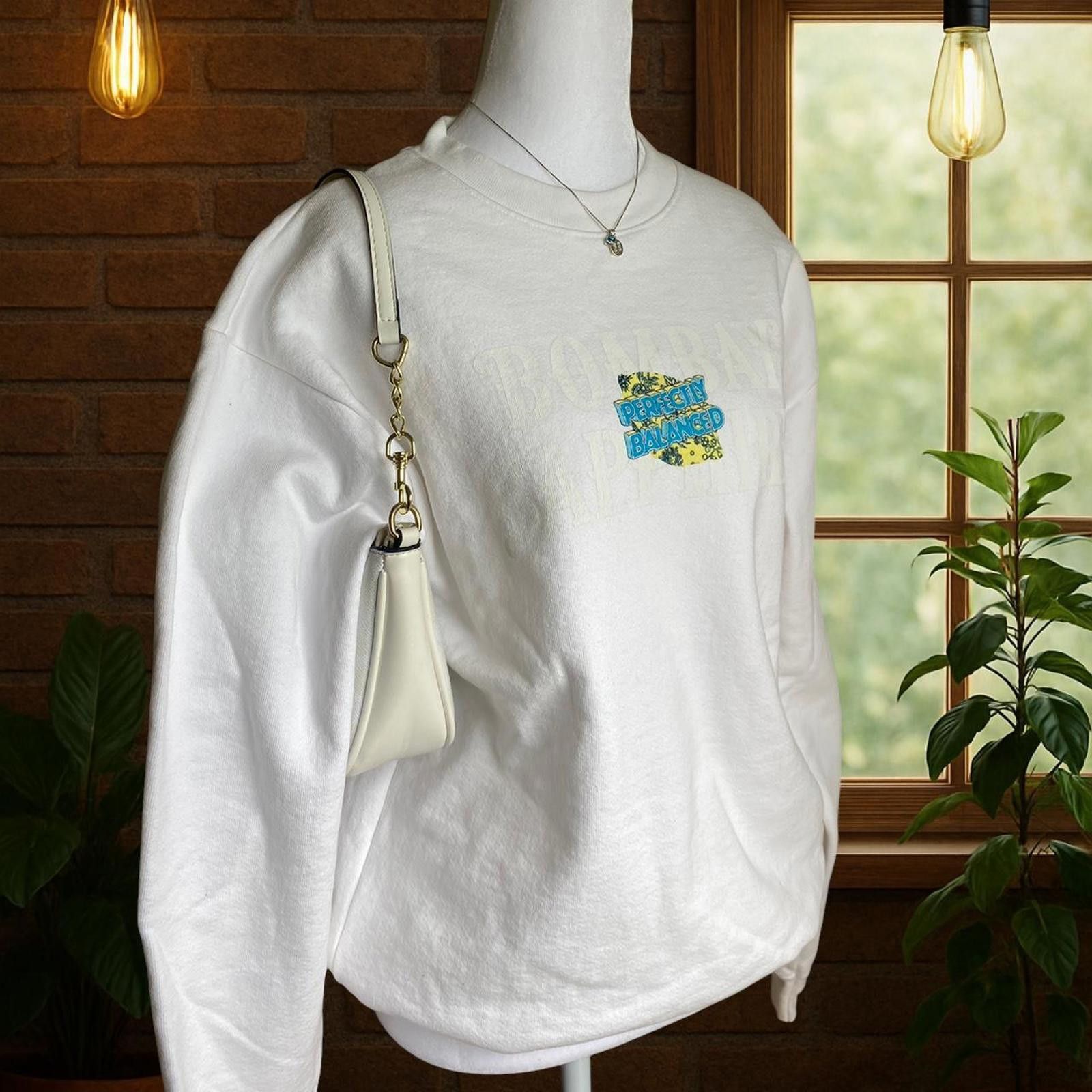 Other White crewneck with blue accents- summer crewneck Size S / US 4 / IT 40 - 3 Thumbnail