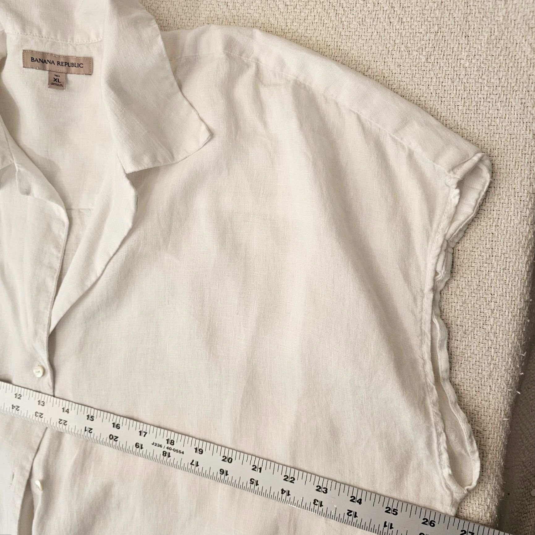 Banana Republic VINTAGE Banana Republic Women’s Sleeveless Button-Up Shirt XL Tall White Linen Spring Summer Casual Workwear Size XL / US 12-14 / IT 48-50 - 6 Thumbnail