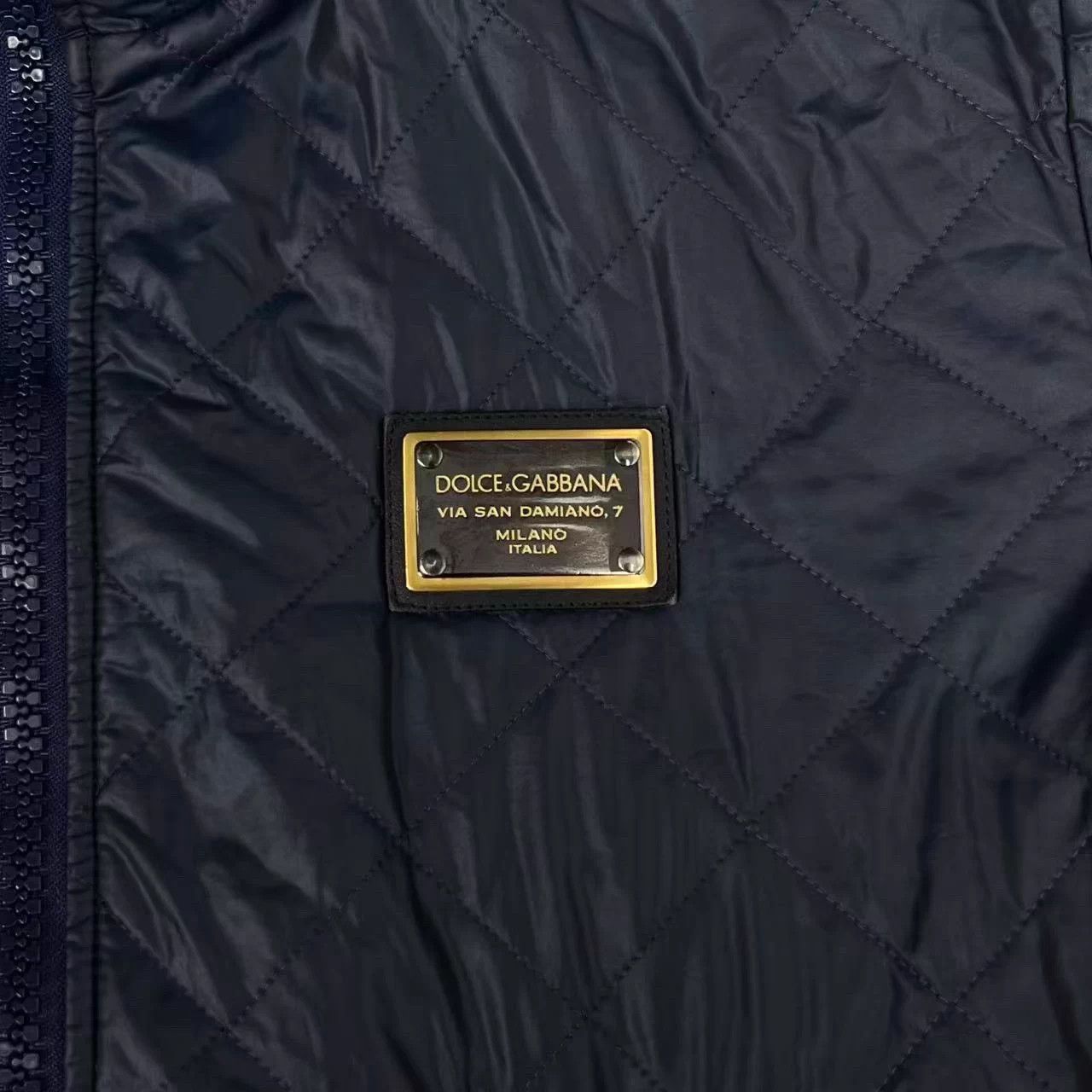 Dolce & Gabbana DG Navy Metallic Nylon Coated Hooded Jacket 54 Unisex Size US L / EU 52-54 / 3 - 5 Thumbnail