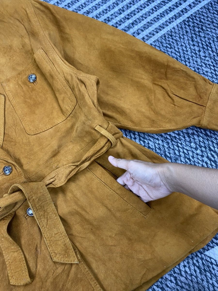 Genuine Leather Vtg Amica Lamb Suede Belted Leather Jacket Size M / US 6-8 / IT 42-44 - 6 Thumbnail