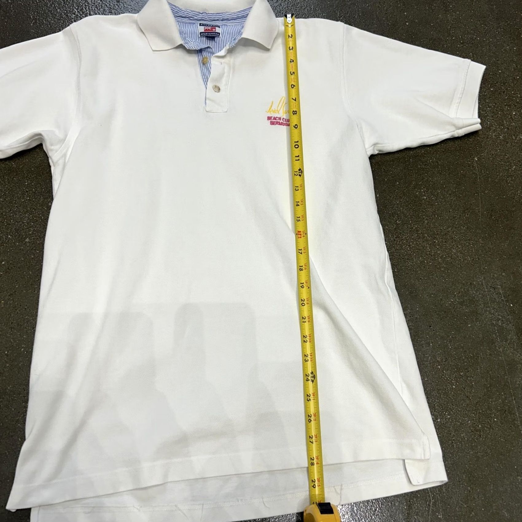 Vintage VINTAGE Atlantic Sportswear Polo Shirt Mens L White Ariel Sands Beach Club Bermuda Size US L / EU 52-54 / 3 - 4 Thumbnail