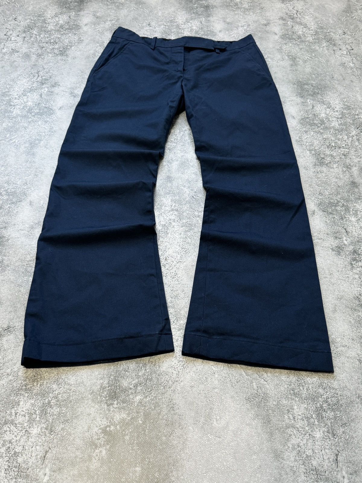 Prada Vintage Prada Flared Pants Luxury dark blue Size 38" / US 16 / IT 52 - 2 Thumbnail