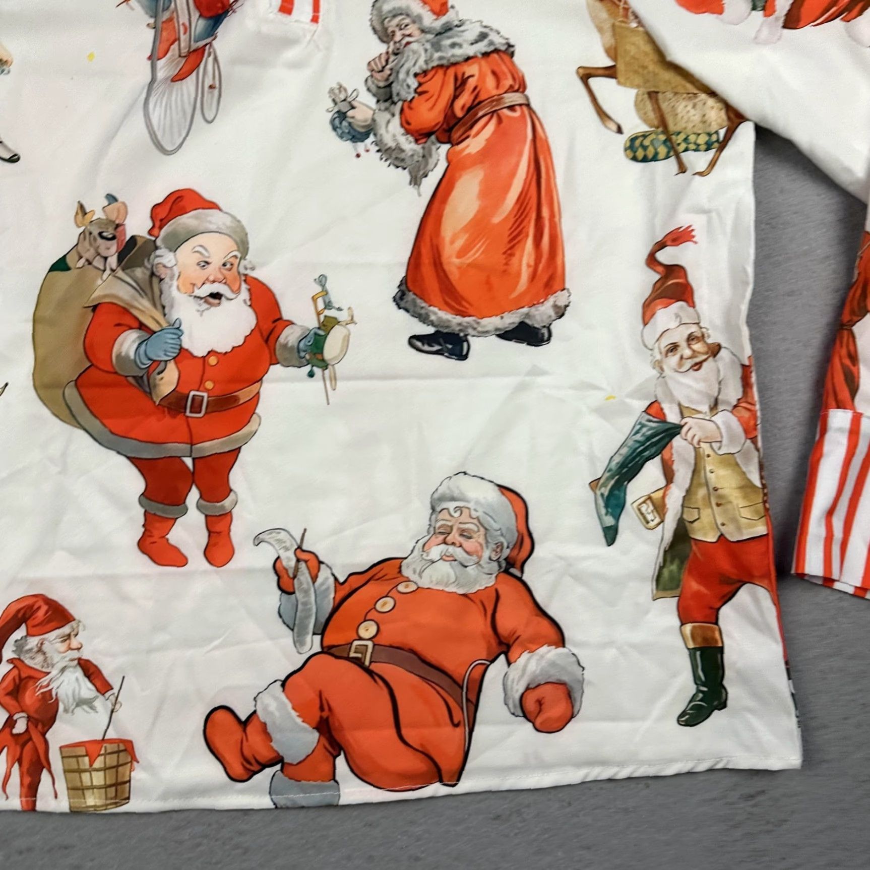 Vintage Santa Claus Christmas Shirt Medium White Red Striped Collar Long Sleeve Womens Size M / US 6-8 / IT 42-44 - 6 Thumbnail