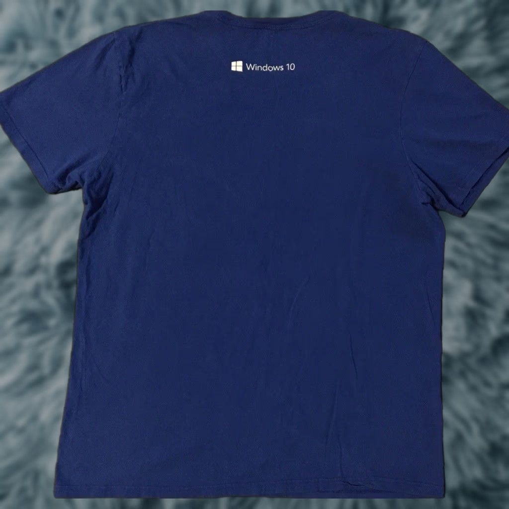 VINTAGE Microsoft Windows 10 Faded Shirt XL Shirt Men XL Blue Microsoft Windows 10 90s Grunge Tech Promo USA retro 80s