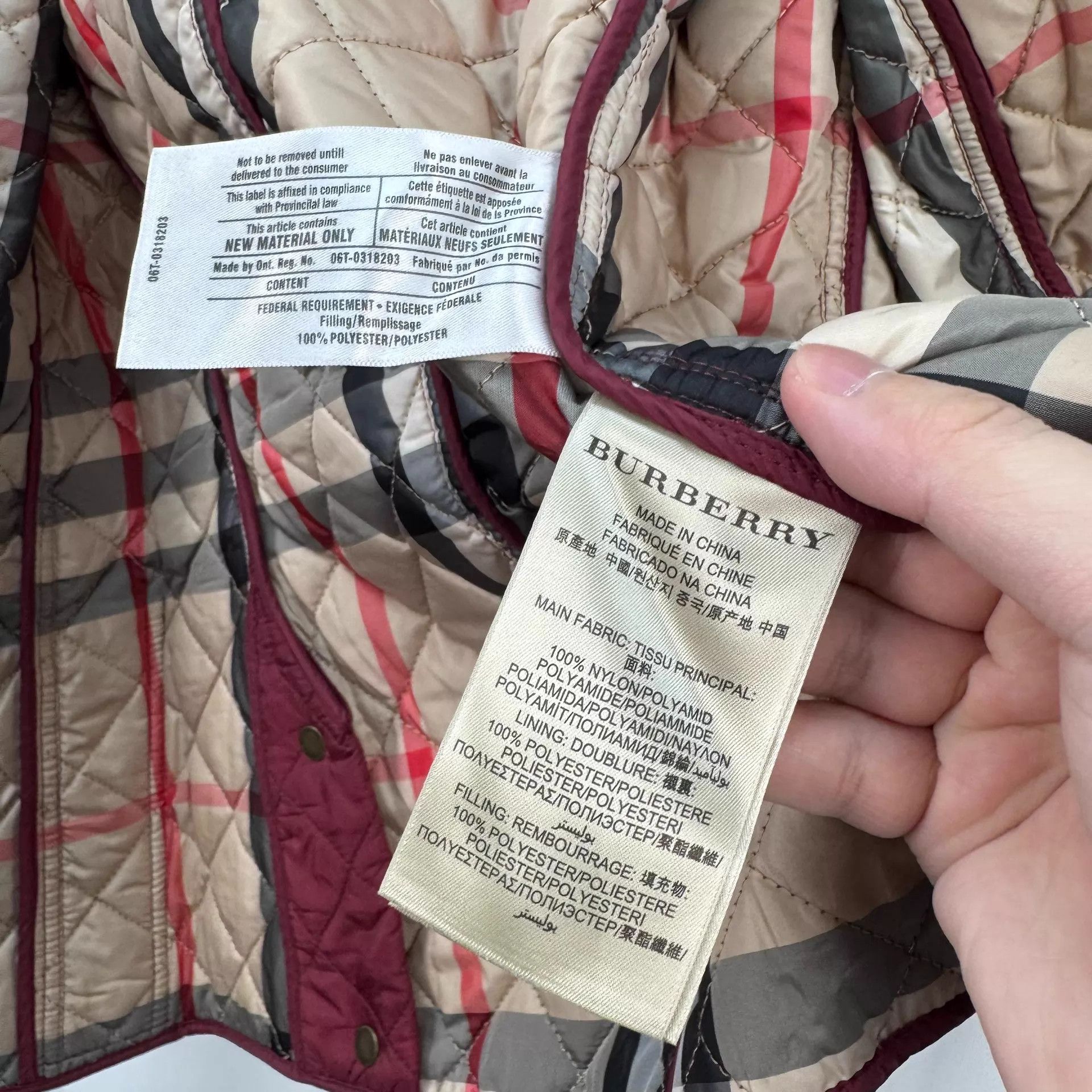 Burberry Burberry Check Lining Puffer Jacket XS 98 New Size XS / US 0-2 / IT 36-38 - 8 Thumbnail