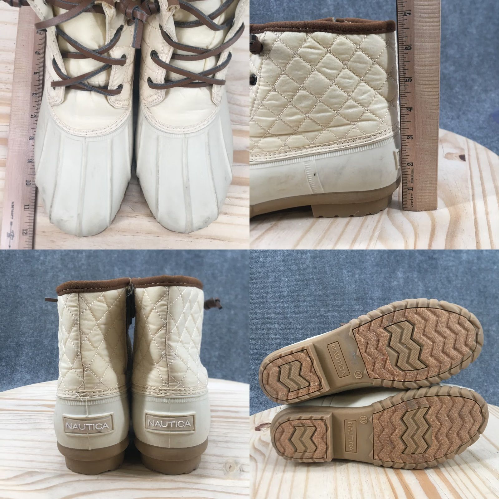 Nautica Nautica Boots Womens 10 Quilted Side Zip Ankle Duck Boot White Fabric Boots Women 10 Nautica Doorsay Size US 10 / IT 40 - 8 Thumbnail