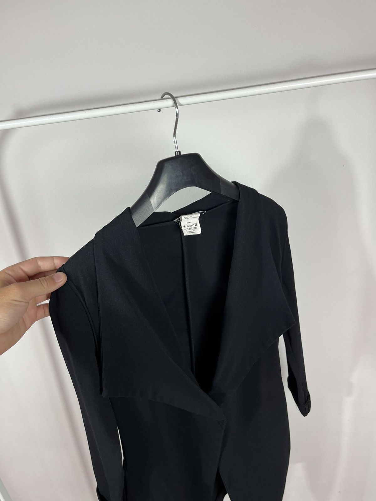 Sarah Pacini Sarah Pacini Black Nylon Long Jacket Cardigan Coat Italy Size XS / US 0-2 / IT 36-38 - 12 Thumbnail