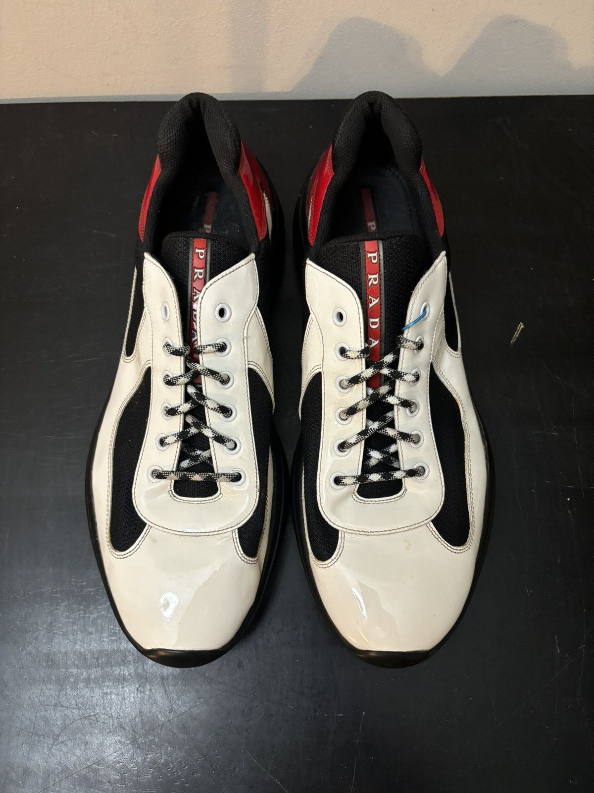 Prada Prada America’s Cup Patent Leather White Red Black Size US 12 / EU 45 - 2 Thumbnail