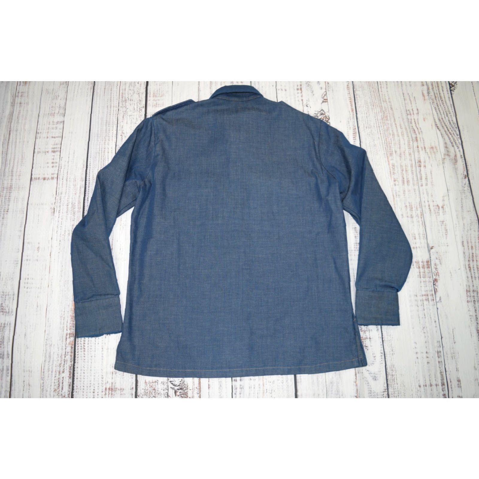 Denime Vintage H.I.S Women's 70s Denim Shirt Long Sleeve Collared Pockets Blue Size 5 Size S / US 4 / IT 40 - 8 Thumbnail