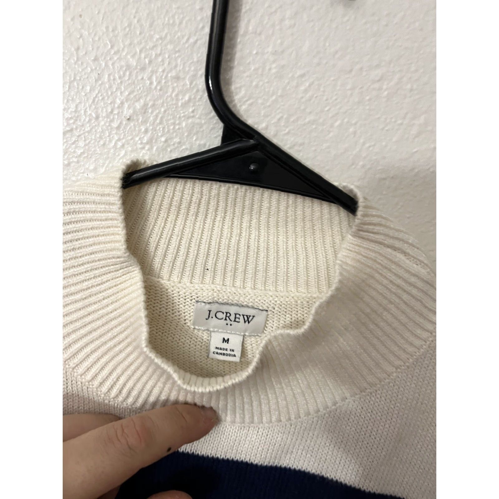 J.Crew VINTAGE J.CREW Nautical Striped Sweater Shirt Women Medium White Blue Express Shipping Size M / US 6-8 / IT 42-44 - 3 Thumbnail