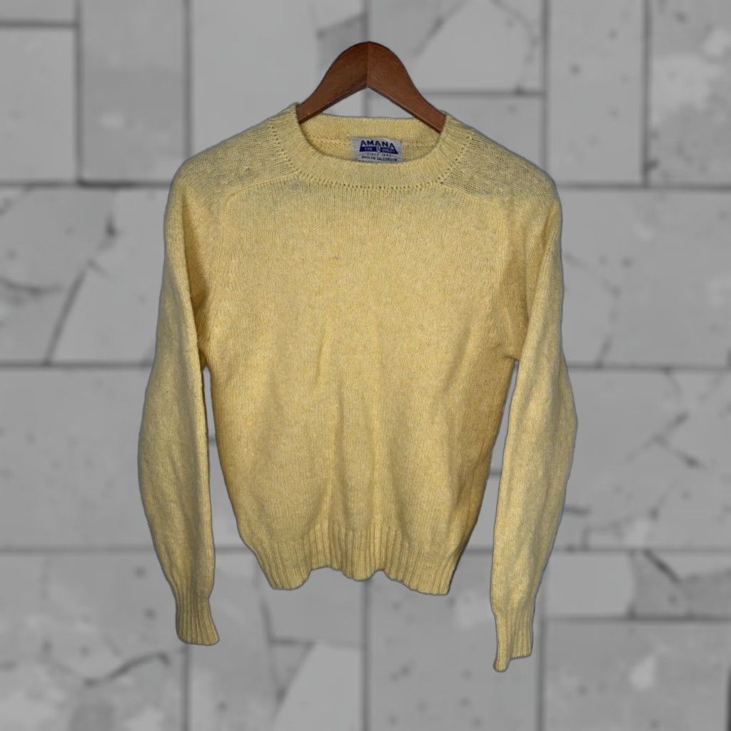 Vintage VINTAGE Amana Women's Medium Yellow Wool Pullover Sweater Long Sleeve Size M / US 6-8 / IT 42-44 - 1 Thumbnail