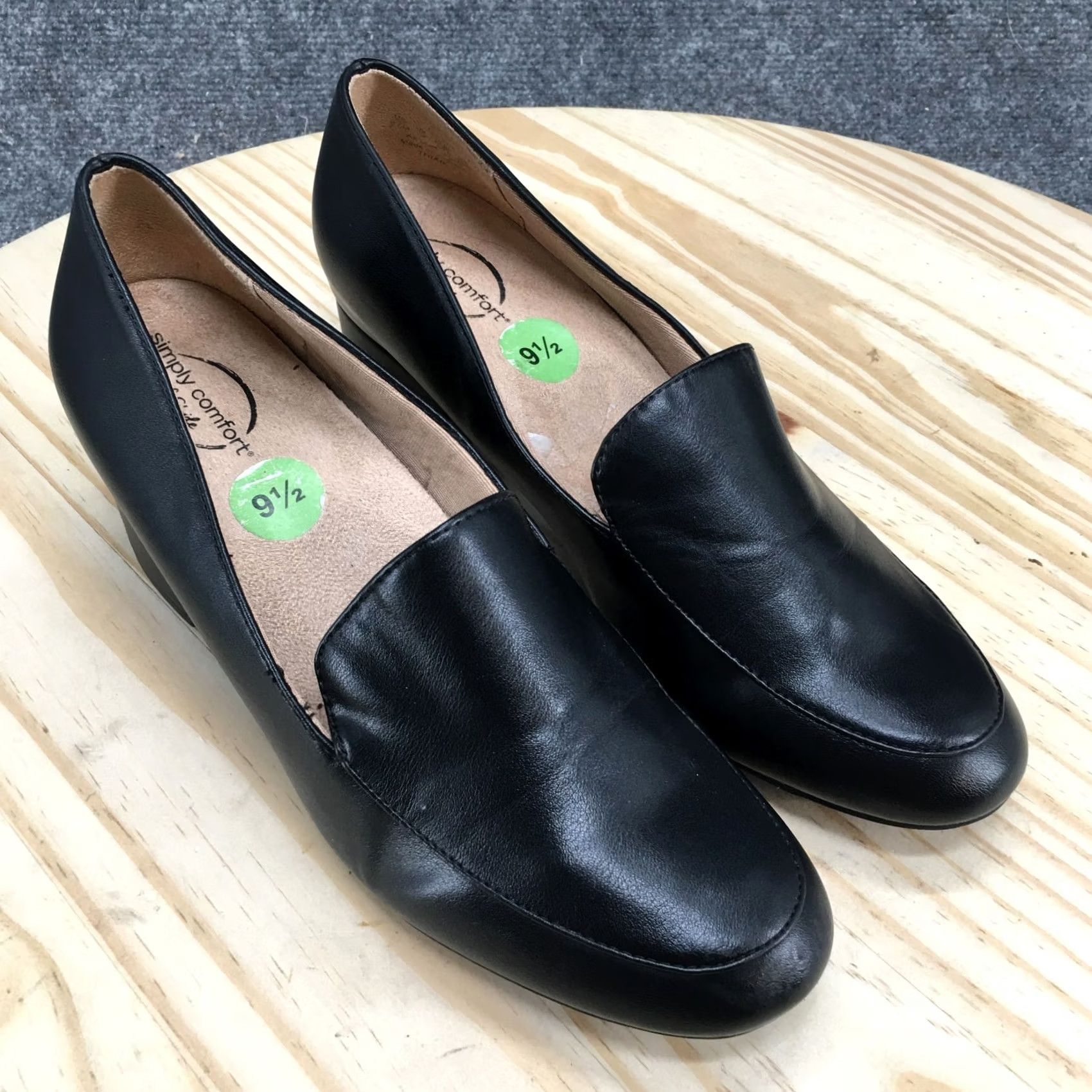 Vintage LifeStride Heels Women Black Trixie Pump Slip On Faux Leather Casual Mid Heel 9.5M Size US 10 / IT 40 - 3 Thumbnail