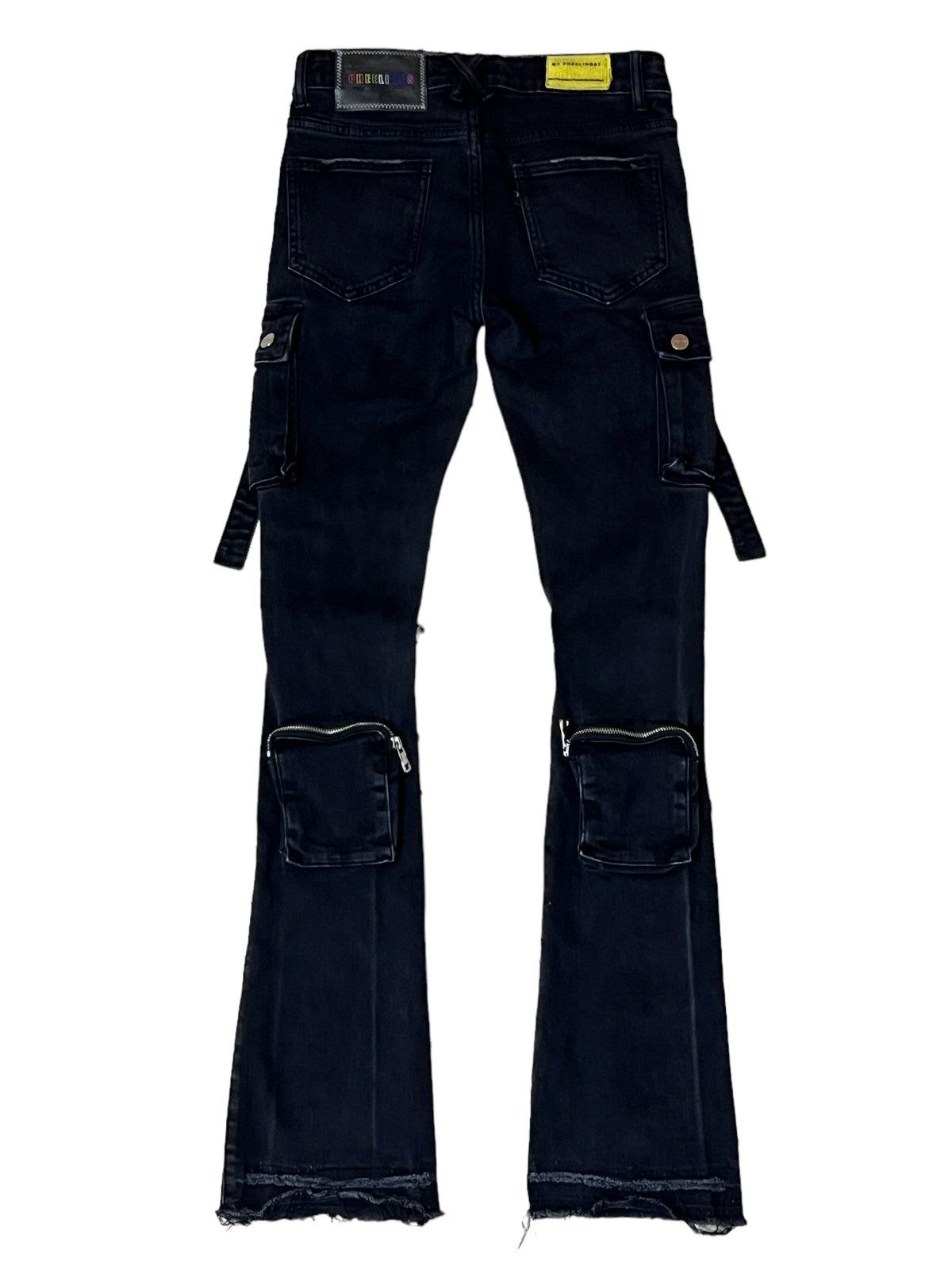 Le Grande Bleu (L.G.B.) SICK🔥PHEELINGS STACKED BONDAGE STRETCH COTTON FLARE JEANS Size US 30 / EU 46 - 2 Thumbnail