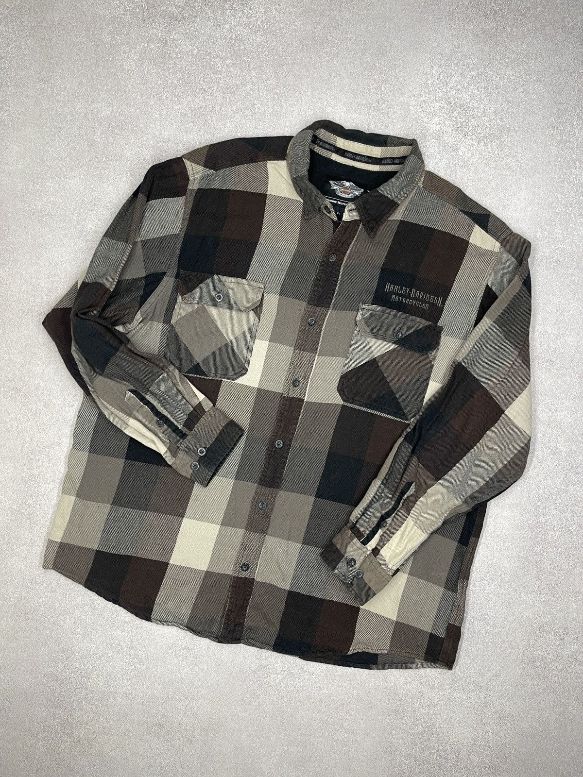 Harley Davidson Vintage Harley Davidson Motorcycle Flanel Shirt Into a Cage Size US XXL / EU 58 / 5 - 1 Thumbnail