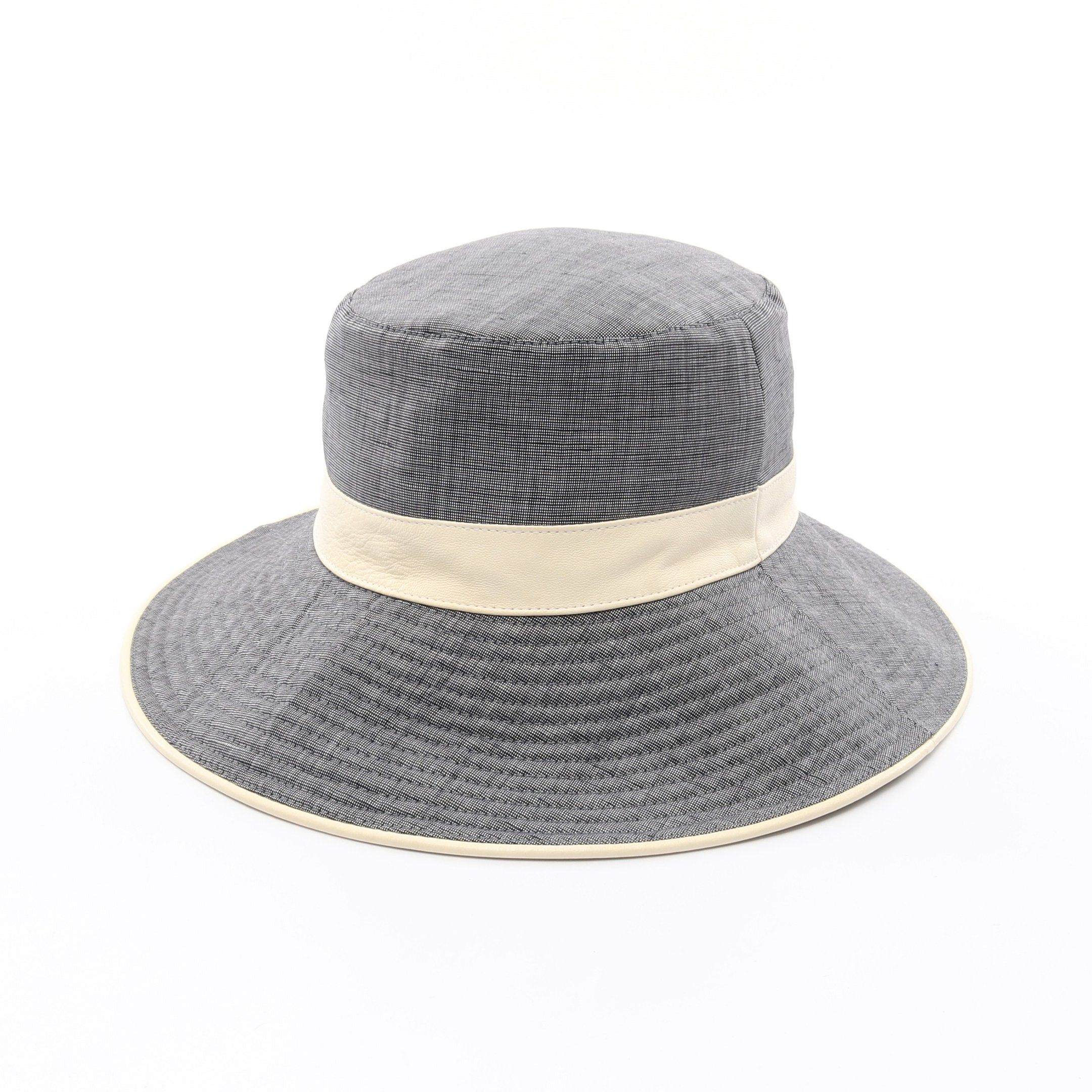 Hermes Hermes Bucket Hat Side Zip Cashmere Wool Angola Fiber Gray