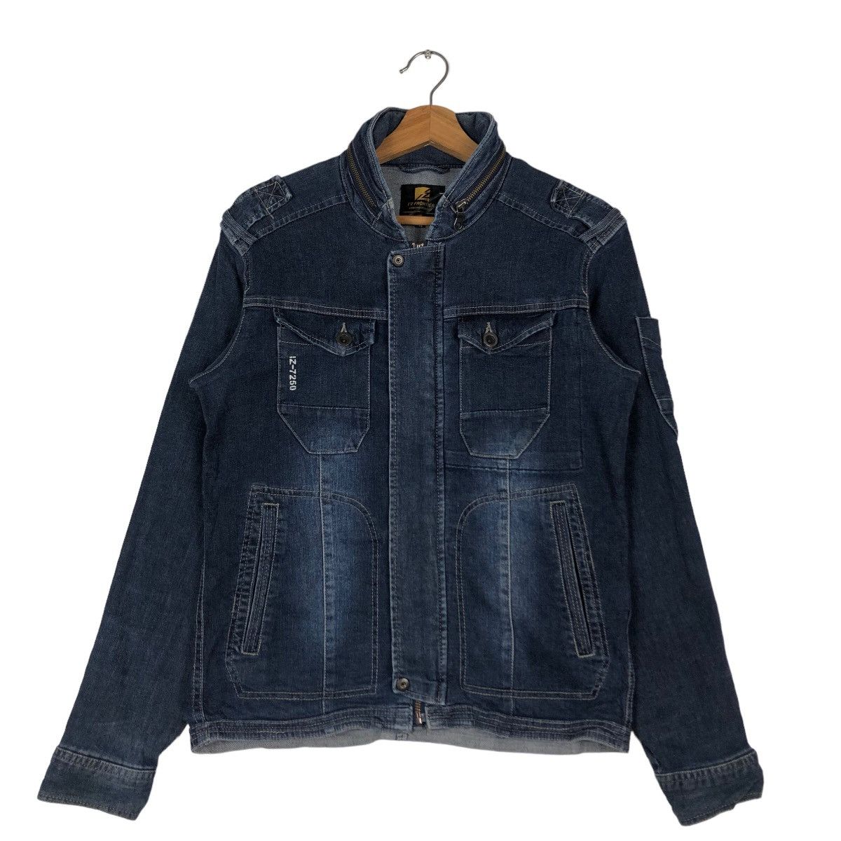 Japanese Brand 🔥Vintage Denim Biker Jacket I’z Frontier Japan Made Size US M / EU 48-50 / 2 - 1 Thumbnail
