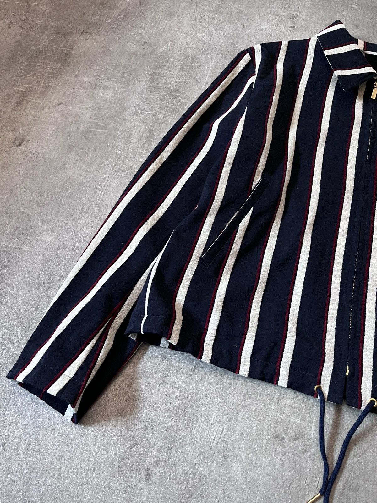 Thom Browne Thom Browne striped jacket cotton wool navy white red Size US L / EU 52-54 / 3 - 2 Thumbnail