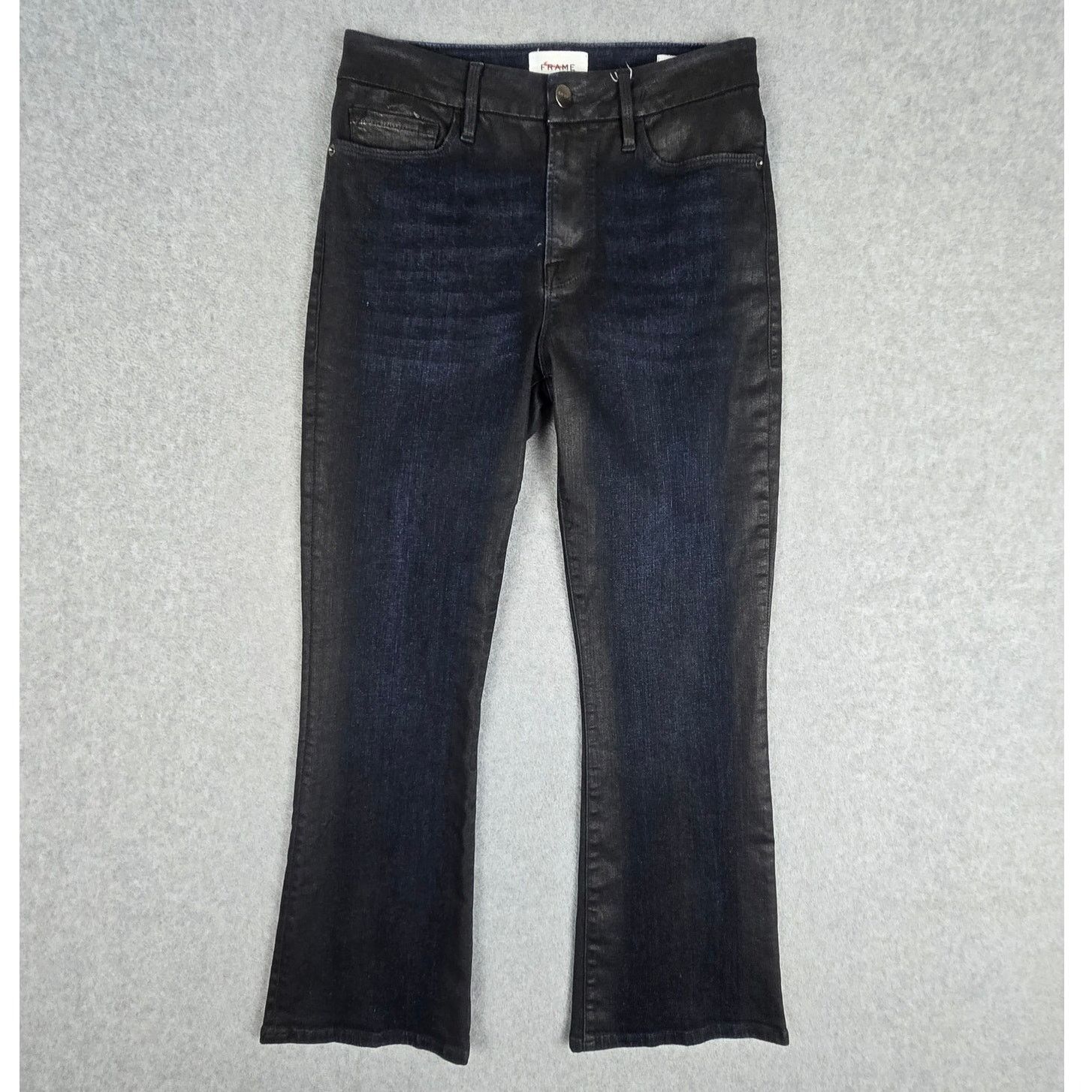 Frame Frame 29 Epicure Black Coated Le Crop Mini Boot Jean LCMB899 Size 28" / US 6 / IT 42 - 2 Thumbnail