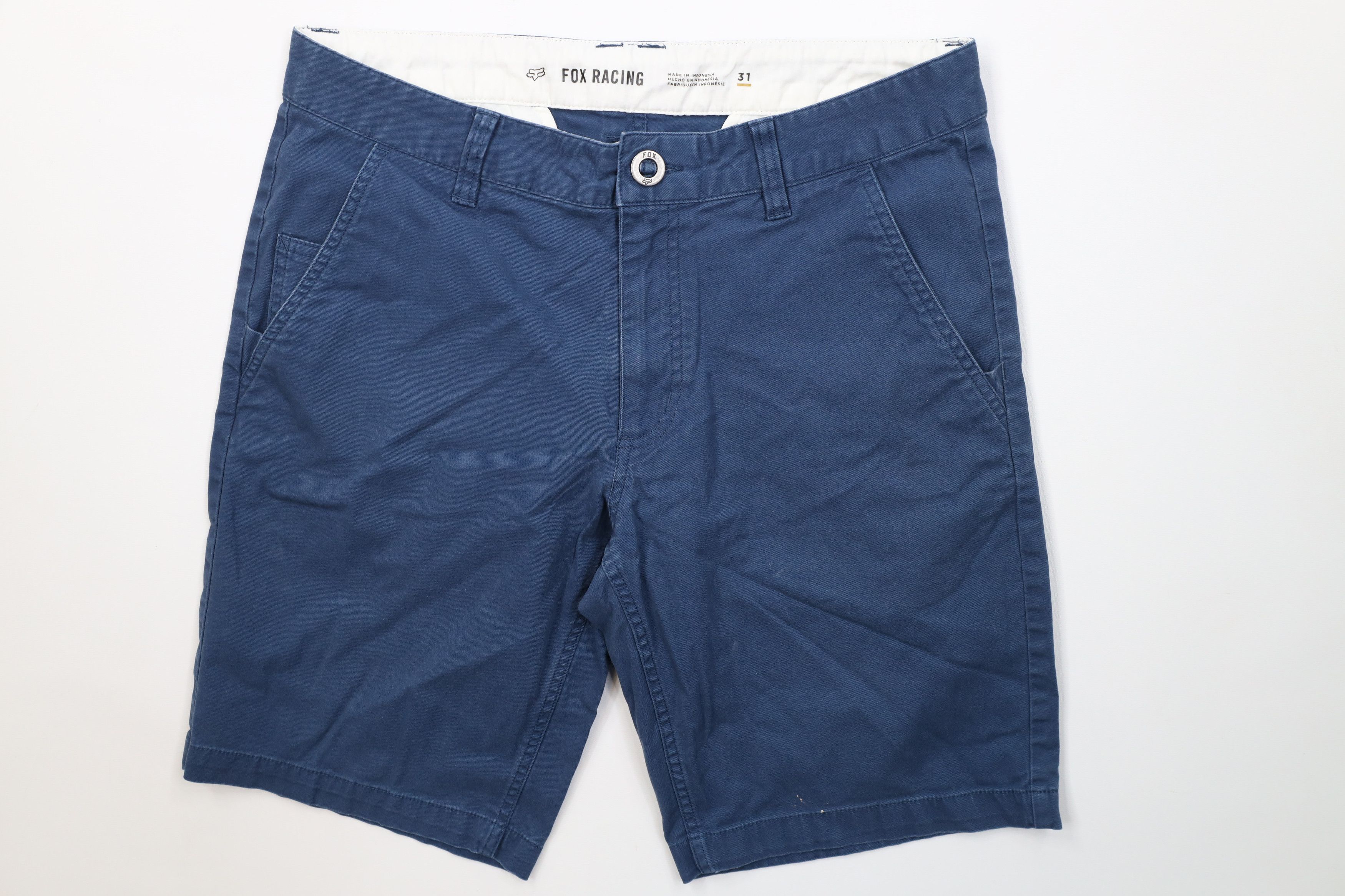Fox Racing Vintage Y2K Fox Racing Knee Motocross Chino Shorts Blue Size US 31 - 1 Thumbnail